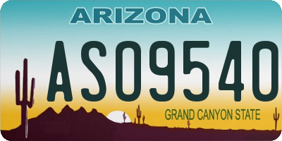 AZ license plate ASO9540