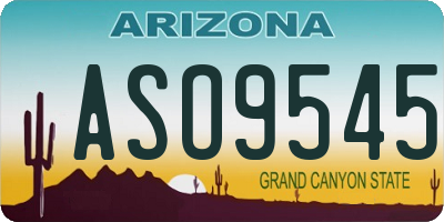 AZ license plate ASO9545