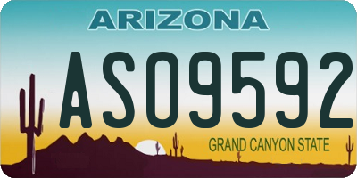 AZ license plate ASO9592