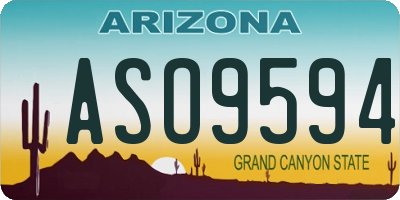 AZ license plate ASO9594