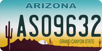 AZ license plate ASO9632