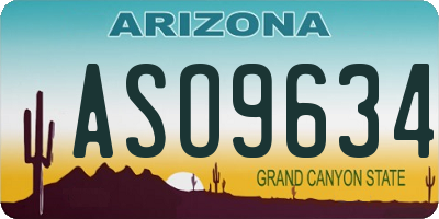 AZ license plate ASO9634