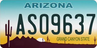 AZ license plate ASO9637