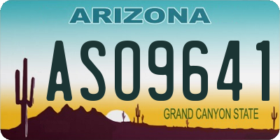 AZ license plate ASO9641
