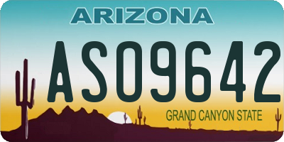 AZ license plate ASO9642