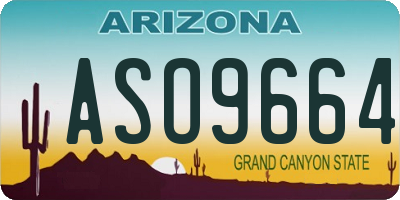 AZ license plate ASO9664
