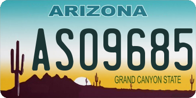 AZ license plate ASO9685