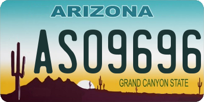 AZ license plate ASO9696