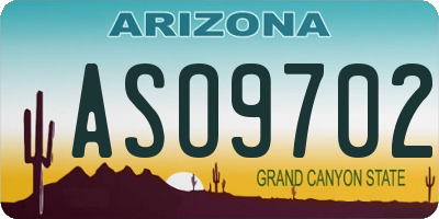 AZ license plate ASO9702