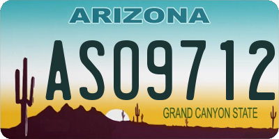 AZ license plate ASO9712