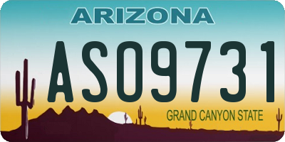 AZ license plate ASO9731