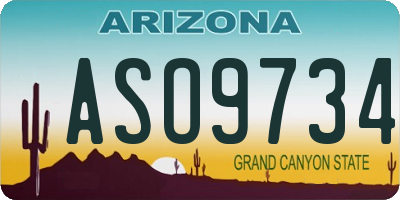 AZ license plate ASO9734