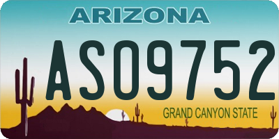 AZ license plate ASO9752