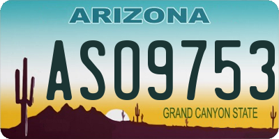 AZ license plate ASO9753