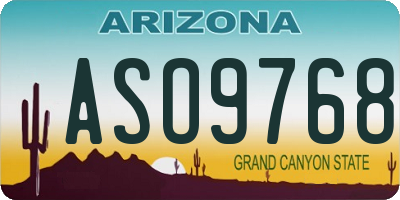 AZ license plate ASO9768