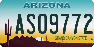 AZ license plate ASO9772