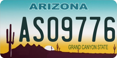 AZ license plate ASO9776