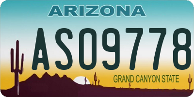 AZ license plate ASO9778