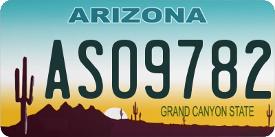 AZ license plate ASO9782