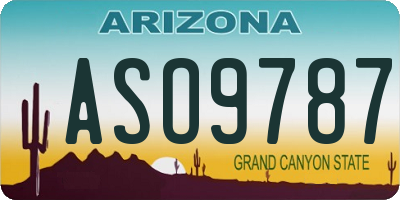 AZ license plate ASO9787