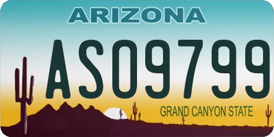AZ license plate ASO9799