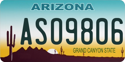 AZ license plate ASO9806