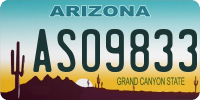 AZ license plate ASO9833