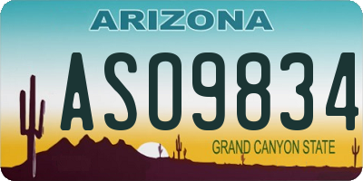 AZ license plate ASO9834