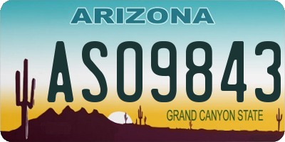 AZ license plate ASO9843