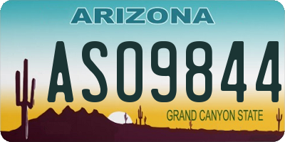 AZ license plate ASO9844