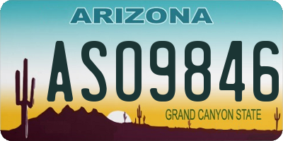 AZ license plate ASO9846