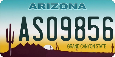 AZ license plate ASO9856