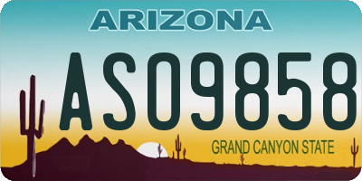 AZ license plate ASO9858