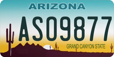 AZ license plate ASO9877