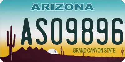 AZ license plate ASO9896