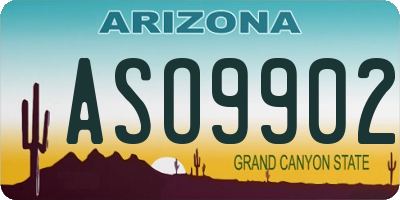 AZ license plate ASO9902