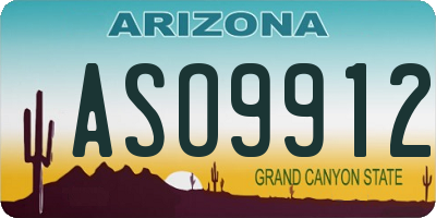 AZ license plate ASO9912