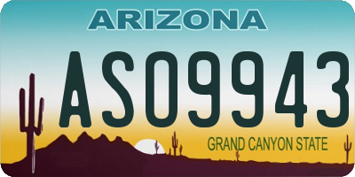 AZ license plate ASO9943