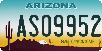 AZ license plate ASO9952