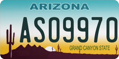 AZ license plate ASO9970