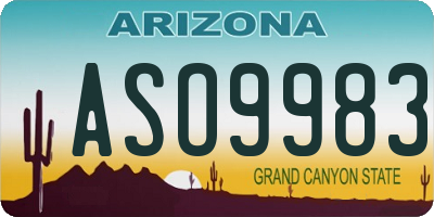 AZ license plate ASO9983
