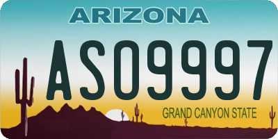 AZ license plate ASO9997