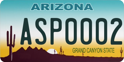 AZ license plate ASP0002