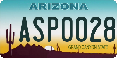 AZ license plate ASP0028