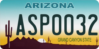 AZ license plate ASP0032