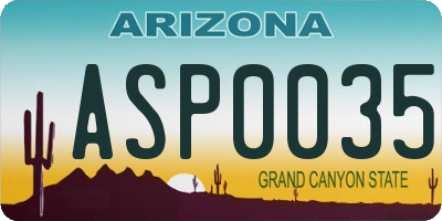 AZ license plate ASP0035