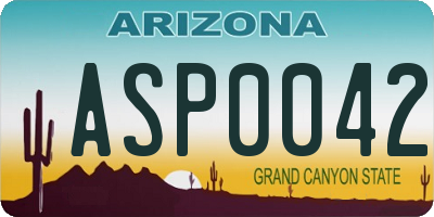 AZ license plate ASP0042