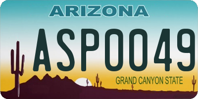 AZ license plate ASP0049