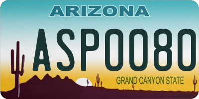 AZ license plate ASP0080