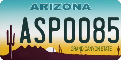 AZ license plate ASP0085